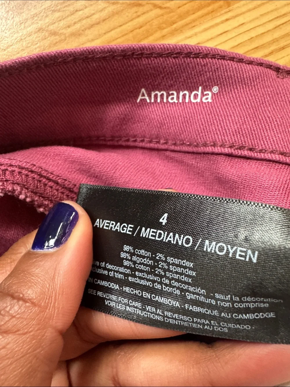 Gloria Vanderbilt 21” ‘Amanda’ Midrise Capris in Plum 🔅 Size 4